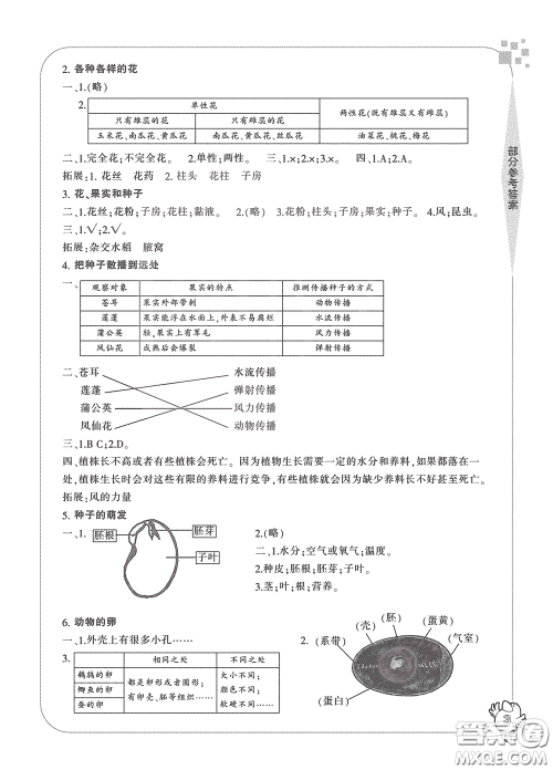 宁波出版社2020学习方法指导丛书四年级科学下册人教版答案