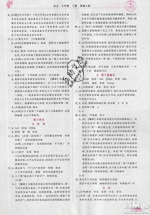 2020新版王朝霞德才兼备作业创新设计六年级语文下册人教版答案 2020新版王朝霞德才兼备作业创新设计六年级语文下册人教版答案