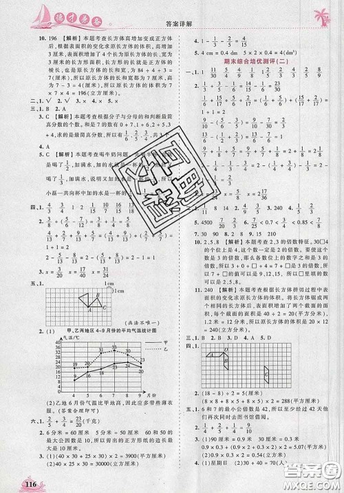 2020新版王朝霞德才兼备作业创新设计五年级数学下册人教版答案