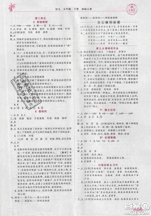 2020新版王朝霞德才兼备作业创新设计五年级语文下册人教版答案 2020新版王朝霞德才兼备作业创新设计五年级语文下册人教版答案