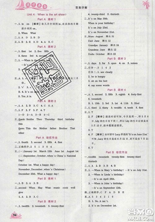 2020新版王朝霞德才兼备作业创新设计五年级英语下册人教版答案 2020新版王朝霞德才兼备作业创新设计五年级英语下册人教版答案