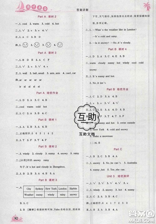 2020新版王朝霞德才兼备作业创新设计四年级英语下册人教版答案 2020新版王朝霞德才兼备作业创新设计四年级英语下册人教版答案