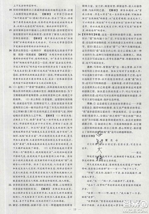 新世纪出版社2020春亮点给力大试卷九年级语文下册答案