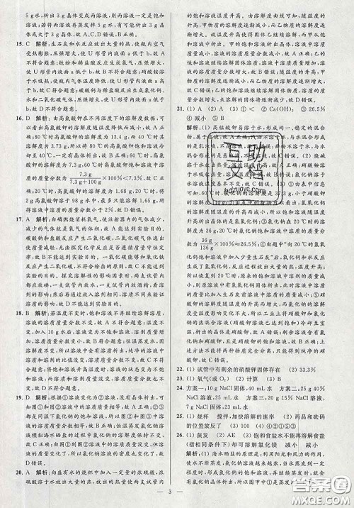 新世纪出版社2020春亮点给力大试卷九年级化学下册答案