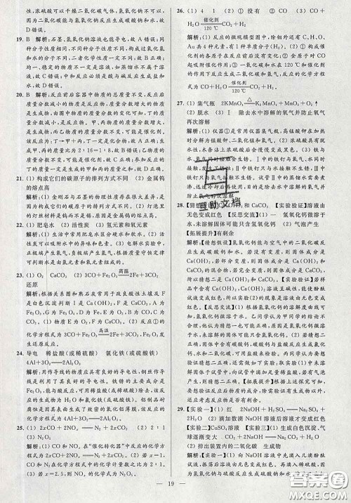 新世纪出版社2020春亮点给力大试卷九年级化学下册答案