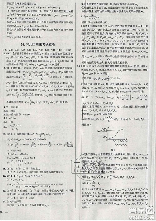 2020新版真题圈天津考生专用练考试卷八年级物理下册答案