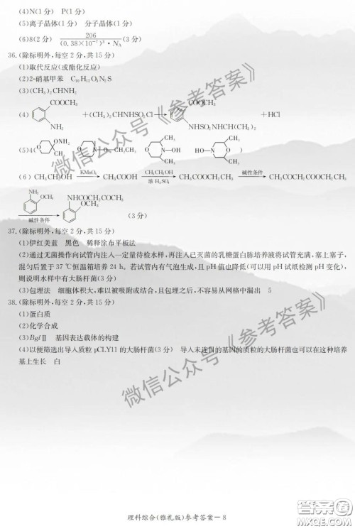 炎德英才大联考雅礼中学2020届高三月考试卷九理科综合试题及答案 炎德英才大联考雅礼中学2020届高三月考试卷九理科综合试题及答案