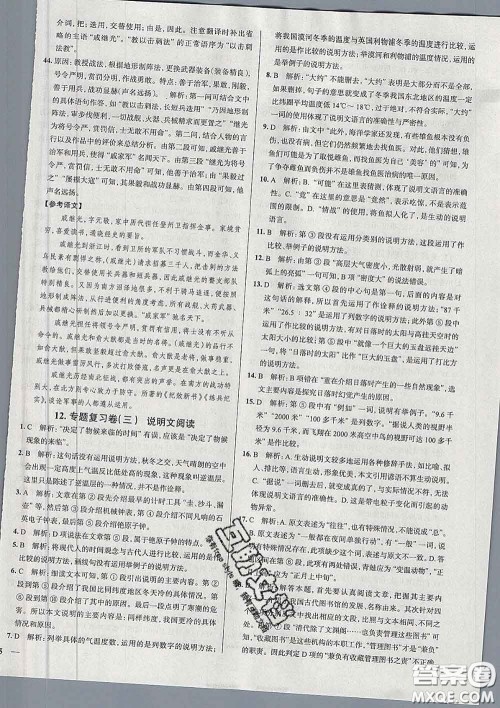 2020新版真题圈天津考生专用练考试卷八年级语文下册答案 2020新版真题圈天津考生专用练考试卷八年级语文下册答案