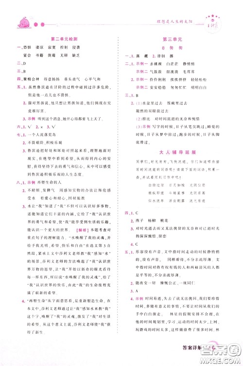 2020年王朝霞创维新课堂同步优化训练语文六年级下册RJ人教版参考答案