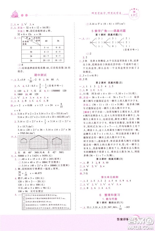 2020年王朝霞创维新课堂同步优化训练数学六年级下册RJ人教版参考答案 2020年王朝霞创维新课堂同步优化训练数学六年级下册RJ人教版参考答案