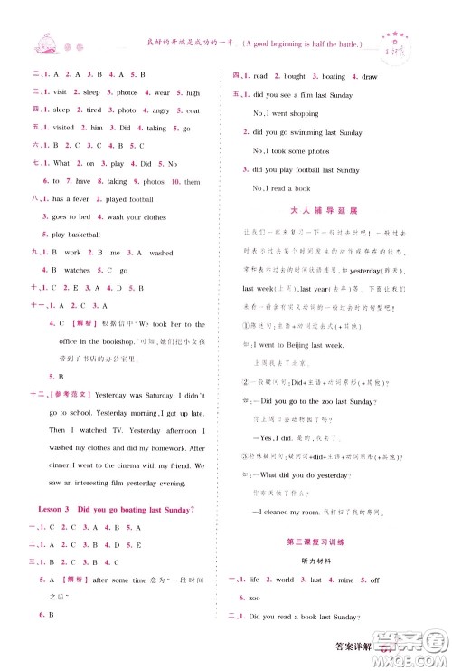 2020年王朝霞创维新课堂同步优化训练英语六年级下册KP科普版参考答案 2020年王朝霞创维新课堂同步优化训练英语六年级下册KP科普版参考答案