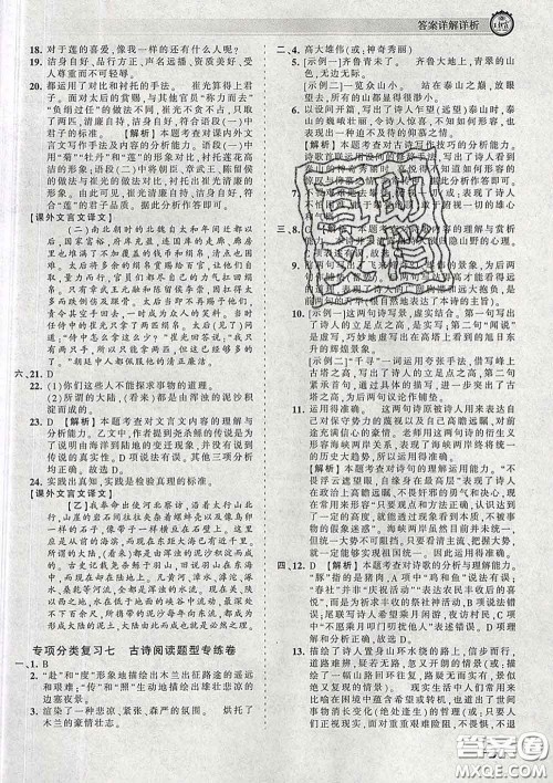 2020新版王朝霞考点梳理时习卷七年级语文下册人教版答案 2020新版王朝霞考点梳理时习卷七年级语文下册人教版答案