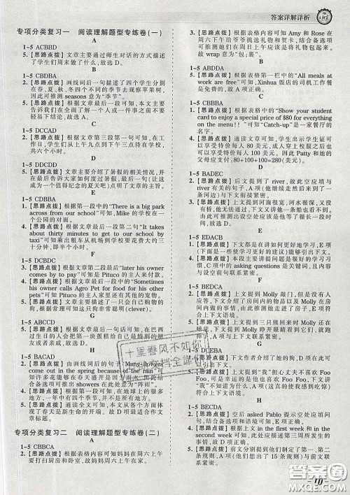 2020新版王朝霞考点梳理时习卷七年级英语下册人教版答案 2020新版王朝霞考点梳理时习卷七年级英语下册人教版答案