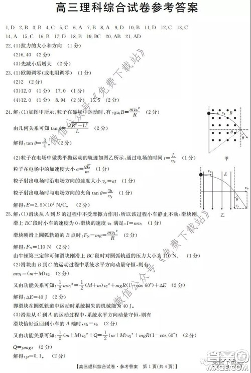 2020年黑龙江金太阳高三5月联考理科综合试题及答案