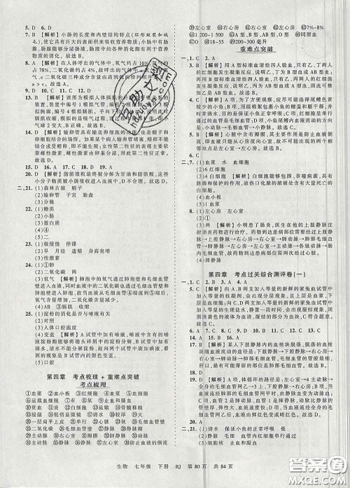 2020新版王朝霞考点梳理时习卷七年级生物下册人教版答案 2020新版王朝霞考点梳理时习卷七年级生物下册人教版答案