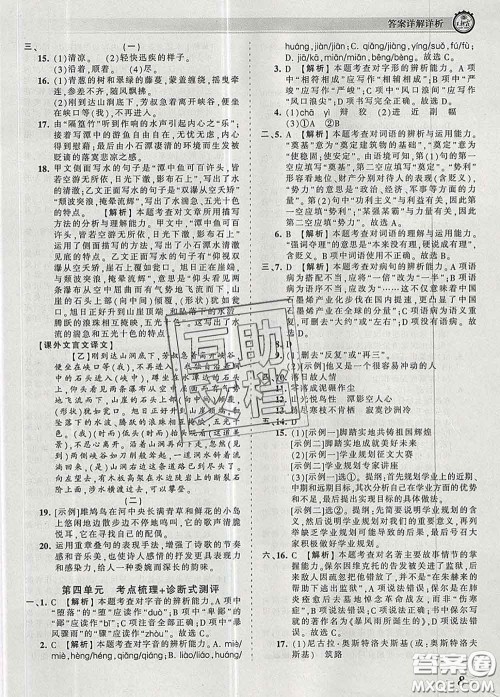 2020新版王朝霞考点梳理时习卷八年级语文下册人教版答案 2020新版王朝霞考点梳理时习卷八年级语文下册人教版答案