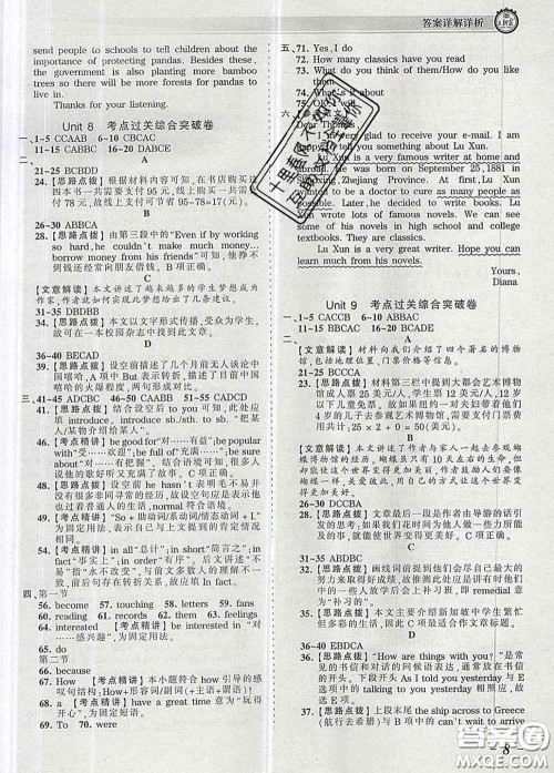 2020新版王朝霞考点梳理时习卷八年级英语下册人教版答案 2020新版王朝霞考点梳理时习卷八年级英语下册人教版答案