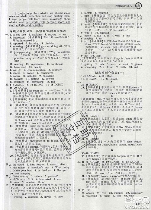 2020新版王朝霞考点梳理时习卷八年级英语下册人教版答案 2020新版王朝霞考点梳理时习卷八年级英语下册人教版答案