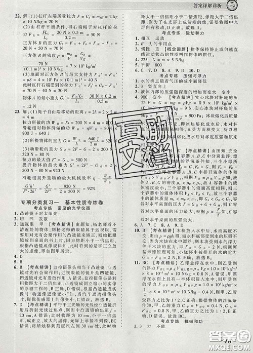 2020新版王朝霞考点梳理时习卷八年级物理下册北师版答案 2020新版王朝霞考点梳理时习卷八年级物理下册北师版答案