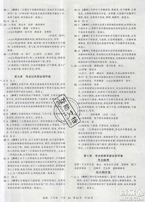 2020新版王朝霞考点梳理时习卷八年级地理下册人教版答案 2020新版王朝霞考点梳理时习卷八年级地理下册人教版答案