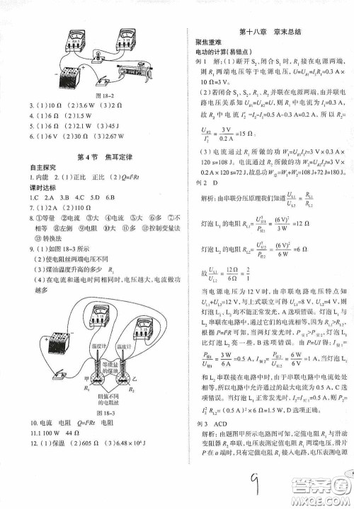 2020智学岛四维文化中考档案初中同步学案导学九年级物理下册青岛专用答案