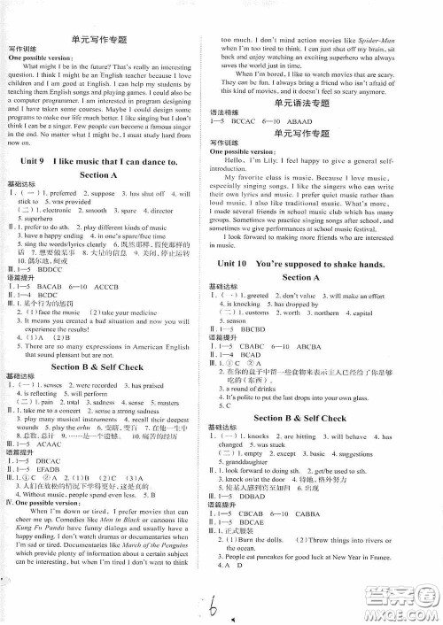 2020智学岛四维文化中考档案初中同步学案导学九年级英语下册青岛专用答案