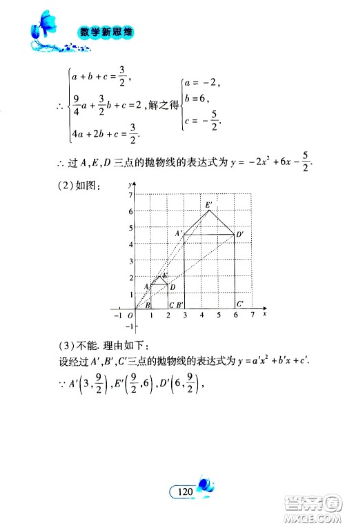 二十一世纪出版社2020年数学新思维九年级下册参考答案