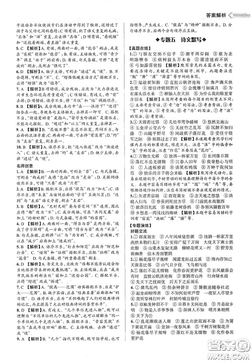2020智学岛四维文化中考档案初中总复习学案导学A版精练册语文青岛版答案
