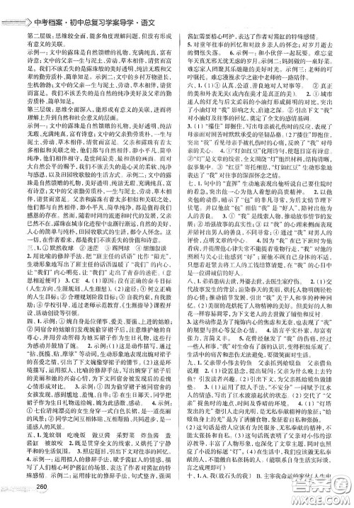 2020智学岛四维文化中考档案初中总复习学案导学A版精练册语文青岛版答案