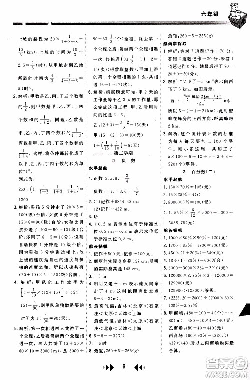 2020年举一反三应用题高手周计划六年级全一册参考答案 2020年举一反三应用题高手周计划六年级全一册参考答案