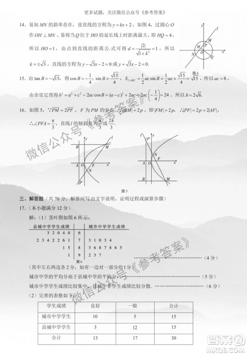 云南师大附中2020届高三第八次适应性月考卷文科数学答案