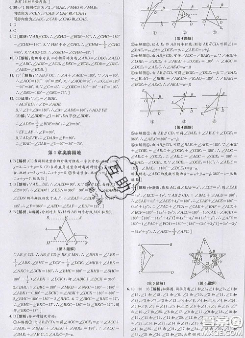 浙江人民出版社2020春优+攻略七年级数学下册浙教版答案