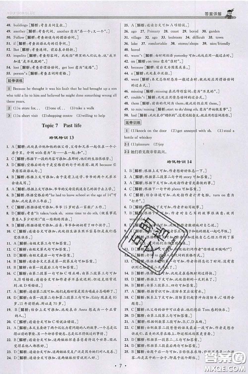 浙江人民出版社2020春优+攻略七年级英语下册外研版答案 浙江人民出版社2020春优+攻略七年级英语下册外研版答案