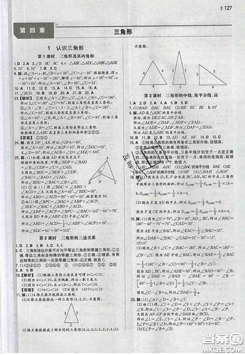 2020新版一本同步训练初中数学七年级下册北师版答案 2020新版一本同步训练初中数学七年级下册北师版答案