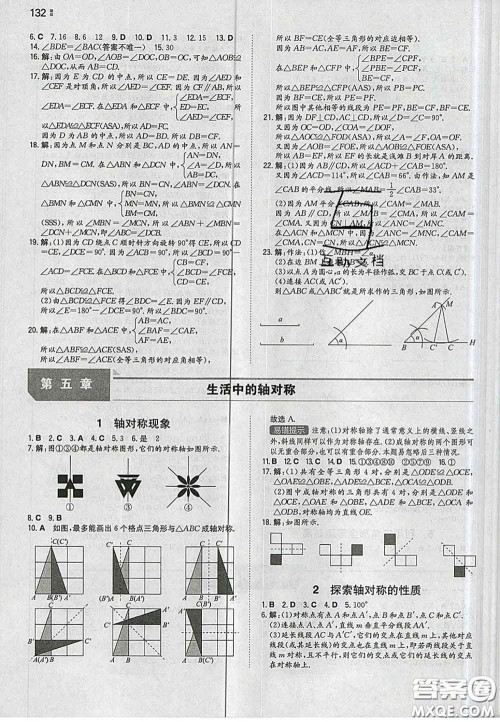 2020新版一本同步训练初中数学七年级下册北师版答案