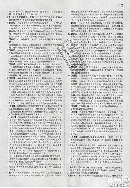 2020新版一本同步训练初中语文七年级下册人教版答案 2020新版一本同步训练初中语文七年级下册人教版答案