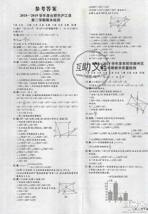 2020新版一本同步训练初中数学八年级下册人教版答案 2020新版一本同步训练初中数学八年级下册人教版答案