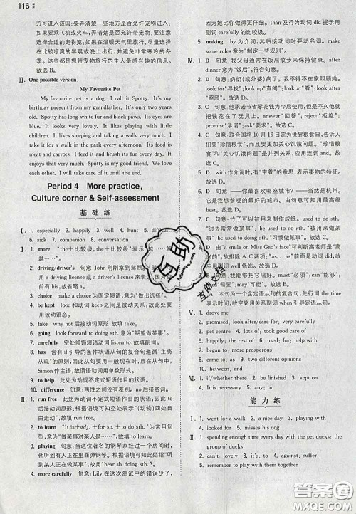 2020新版一本同步训练初中英语八年级下册沪教版答案