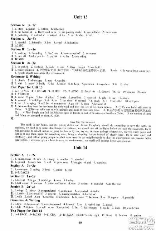 明天出版社2020智慧学习英语九年级全一册答案 明天出版社2020智慧学习英语九年级全一册答案
