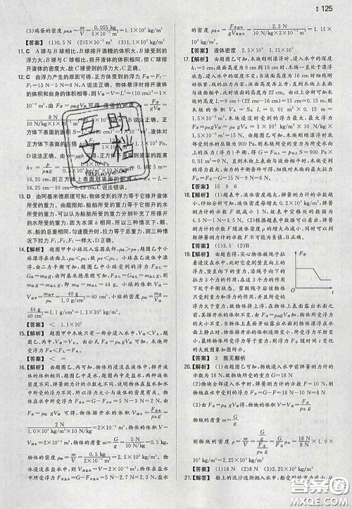 2020新版一本同步训练初中物理八年级下册沪粤版答案