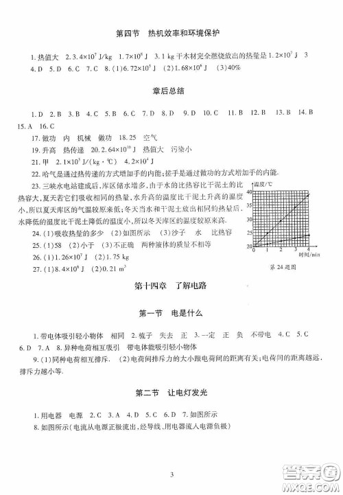 明天出版社2020智慧学习物理九年级全一册答案 明天出版社2020智慧学习物理九年级全一册答案