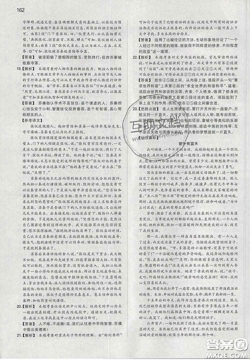 2020新版一本同步训练初中语文九年级下册人教版答案