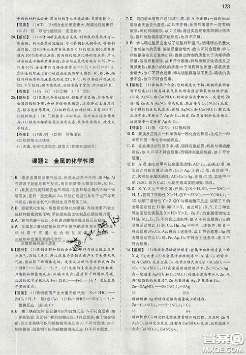 2020新版一本同步训练初中化学九年级下册人教版答案