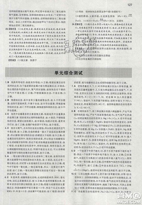 2020新版一本同步训练初中化学九年级下册人教版答案