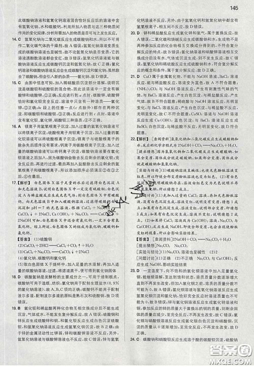 2020新版一本同步训练初中化学九年级下册人教版答案