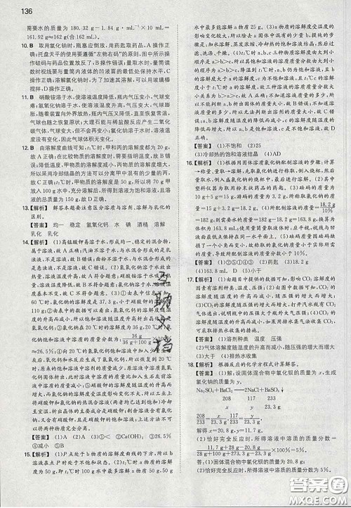 2020新版一本同步训练初中化学九年级下册人教版答案