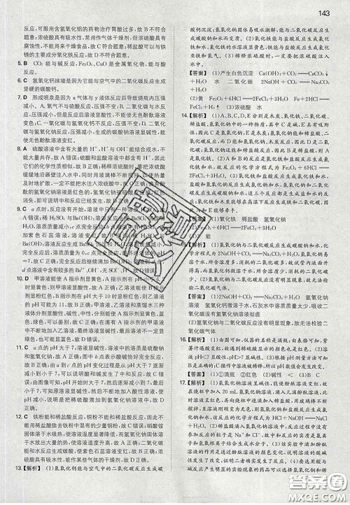 2020新版一本同步训练初中化学九年级下册人教版答案