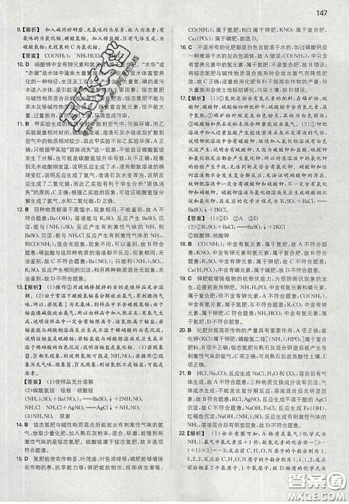 2020新版一本同步训练初中化学九年级下册人教版答案