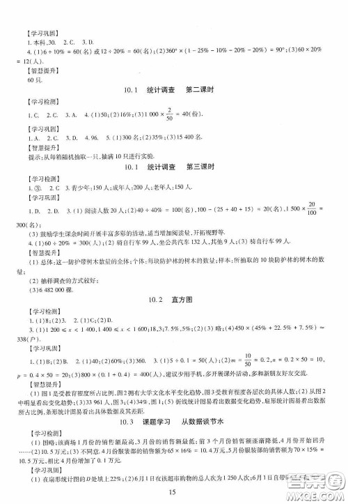 明天出版社2020智慧学习七年级数学下册答案 明天出版社2020智慧学习七年级数学下册答案