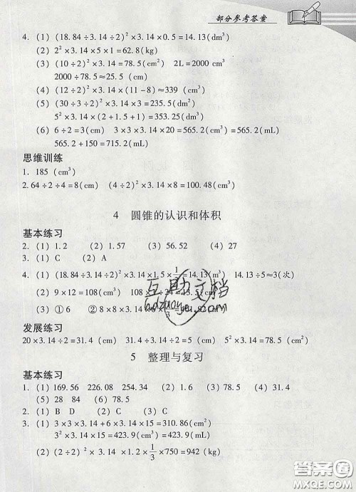 2020春智慧鱼北京西城学习探究诊断六年级数学下册人教版答案